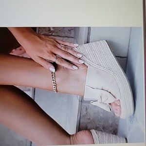 PiePieBuy beige platform espadrille slip on wedge bow tie opentoe slide 7.5 NEW…